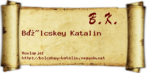 Bölcskey Katalin névjegykártya